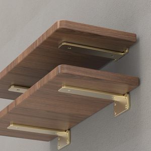 Supports d'étagères murales en métal doré, supports d'étagère robustes de 8 "Charge maximale de 200lb Supports invisibles <span class=keywords><strong>pour</strong></span> étagères flottantes - Product Image 3