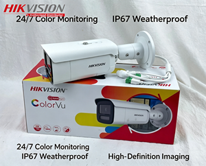 Caméra de surveillance <span class=keywords><strong>Hikvision</strong></span> DS-2CD2T47G2H-LISU/SL 4MP <span class=keywords><strong>ColorVu</strong></span> à lumière douce, vision nocturne couleur, détection AI des personnes et des véhicules - Product Image 1