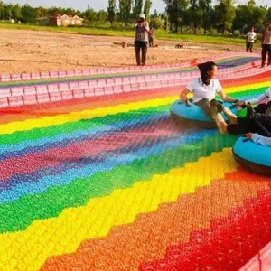 Diversões parque neve seca tubulação slide cor branca plástico artificial ski slope