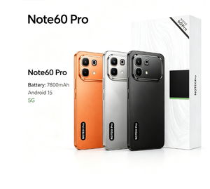 โทรศัพท์มือถือราคาประหยัด note60 pro 5G สมาร์ทโฟนเชื่อมต่อรวดเร็ว สีเงิน ดีไซน์กล้องคู่ - Product Image 1