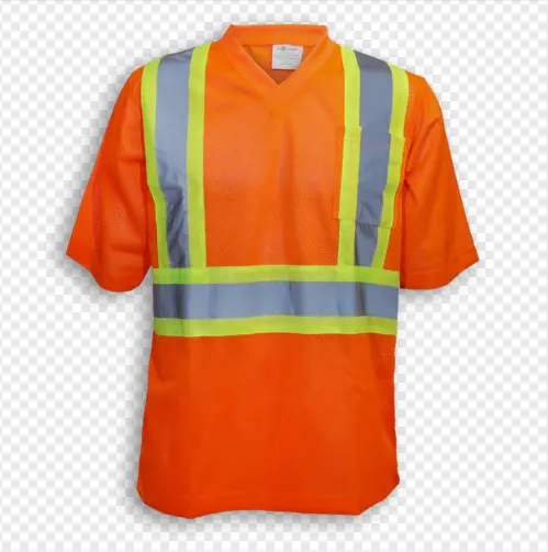 100% poliéster malla naranja Color transpirable manga corta cuello en V camiseta para Canadá