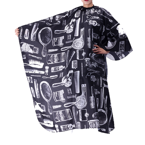 KEFEI <span class=keywords><strong>KF</strong></span>-102987 Cape de Coiffeur Personnalisée en PVC Noir, Tablier Confortable pour <span class=keywords><strong>Salon</strong></span>, Robe de Protection à Boutons-Pression, Essentiel pour la Coupe de Cheveux, Fabriqué en Chine - Product Image 3