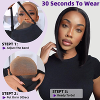 Perruque Bob Lisse Transparente HD 5x5 en Dentelle, Cheveux Humains Vietnamiens Vierges, Sans Colle, Pré-Pluckée, Ligne de Cheveux Naturelle, Haute Qualité, Noire