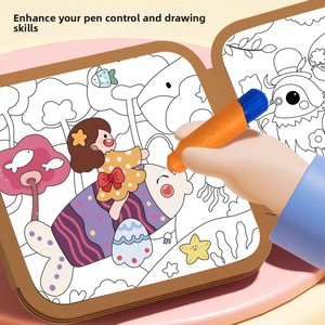 Tablette Magique à Dessiner à l'Eau Réutilisable, Jouet de Peinture et de Gribouillage, Livre d'Activités Silencieux en Carton et Matériau EVA pour l'Éducation Précoce de la Petite Enfance - Product Image 3