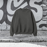 Pakaian Olahraga Pria Lengan Panjang dengan Logo Bordir, Sweatshirt Kerah Bulat Polos untuk Musim Dingin, Cetak Digital, Tenun Nonwoven.