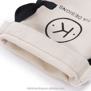 Pochette à bijoux en coton brut 100% réutilisable de 4 pouces avec cordon de serrage, impression de logo personnalisée - Product Image 6