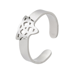 Bague en acier inoxydable, forme géométrique, design ouvert, bijoux unisexes tendance - Product Image 5