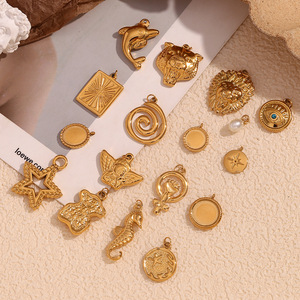 Novedad en accesorios de joyería versátiles personalizados, colgante de collar chapado en oro de 18K de acero inoxidable con múltiples formas - Product Image 6