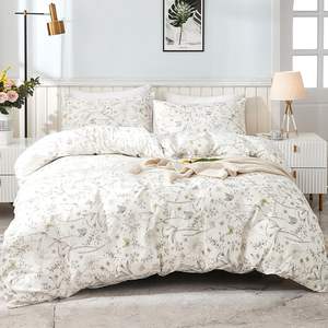 Juego de Funda Nórdica Wotcsil de 135/150 cm, Verde Beige, Diseño Floral, Jardín Botánico, Microfibra, 3 Piezas, Incluye Fundas - Product Image 4