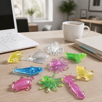 Magnifiques jouets Mochi souples et mignons en TPR transparent, animaux marins anti-stress, jouet Mochi coloré pour capsule de 2,5 pouces