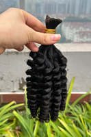 Cheveux humains en vrac bouclés torsadés non traités pour le tressage sans trame Cheveux humains en vrac humides et ondulés Tressage Bundle Extension de cheveux