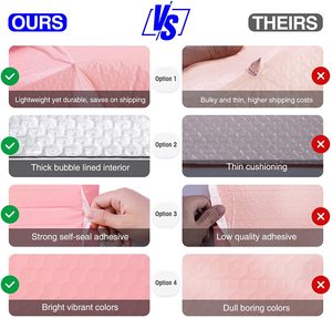 Giá rẻ màu hồng bong bóng lót bọc gửi thư tự con dấu độn phong bì Poly bưu phẩm Bao bì túi cho vận chuyển - Product Image 5