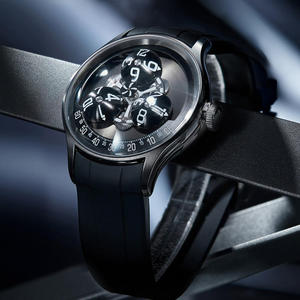 นาฬิกาข้อมือผู้ชาย Miyota Automatic Wandering Hour Movement แบรนด์ส่วนตัว สายซิลิโคนสีดำ หรูหรา รุ่น SM1056 จากผู้ผลิต - Product Image 1