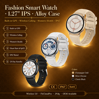 Montre connectée pour femmes GPS 1.27 IPS cadran rond appels sans fil santé féminine fréquence cardiaque SpO2 IP67 20 jours design alliage silicone