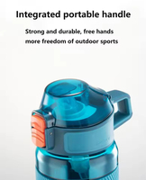 Nouvelle bouteille d'eau sportive en plastique réutilisable, grande, portable, anti-fuite et anti-chute pour l'extérieur