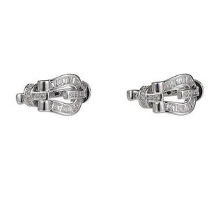 Boucles d'oreilles fines à clipser en argent 925, zircone ronde taille brillant, forme de cadenas, pour femme, luxe, usage quotidien - Product Image 5