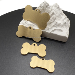 Verschiedene Größen Unbehandelte Messing Knochen form Hund ID Tag Blank Collar Tags zum Stempeln Laser gravur - Product Image 1