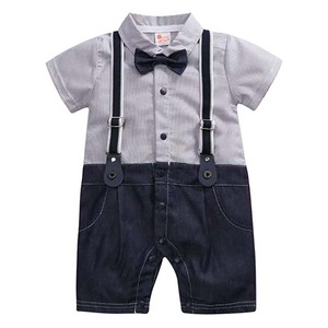 Vente en gros de combinaisons Western à manches courtes et à manches longues avec nœud papillon <span class=keywords><strong>ensemble</strong></span> de costumes formels pour bébés garçons pour les mariages BBRS-006 - Product Image 2