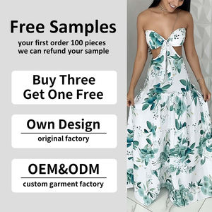 <span class=keywords><strong>Robe</strong></span> <span class=keywords><strong>longue</strong></span> d'<span class=keywords><strong>été</strong></span> pour femmes, tenue chic en gros personnalisée, sans bretelles, découpe à la taille, bretelles fines - Product Image 2