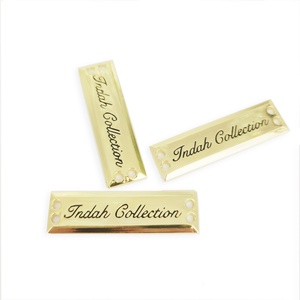 Custom Metal logo Engraving <b>Sewing</b> Brand Name Clothing Label Plate Metal Label Tag - Product Image 4