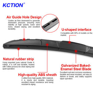 Gancho en U de limpiaparabrisas híbrido de caucho natural más vendido de Kction con salidas de aire aptas para Corolla Rav4 para Opel Hilux y más-se adapta a coches 90% - Product Image 3