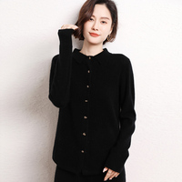 Nouveau cardigan en cachemire pour femme, coupe ample et ajustée, tricoté, pour l'automne et l'hiver, style pull-manteau ou haut court