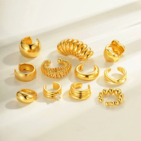 HENGSEN Design Meilleures ventes Manchette d'oreille en cuivre plaqué or 18 carats, non percée, pour cartilage, Bijoux pour femme