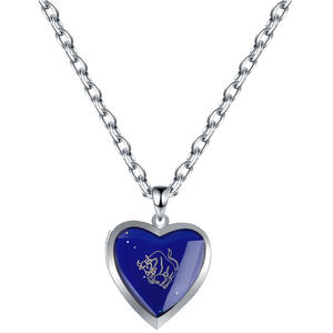 SSeeSY mode bijoux breloques changement de couleur <span class=keywords><strong>horoscope</strong></span> signe <span class=keywords><strong>du</strong></span> zodiaque en acier inoxydable photo médaillon coeur pendentif collier pour les femmes - Product Image 6