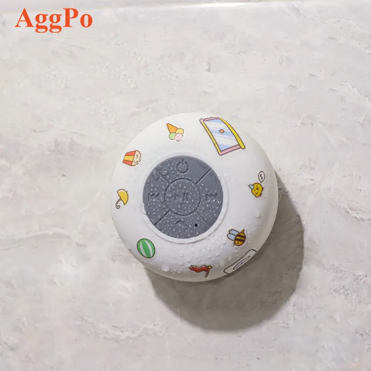 Bathroom waterproof speaker with suction cup and stickers mini wireless speaker with phone call for shower