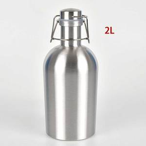 Botella de Vino de Acero Inoxidable de Pared Simple de 1L 2L con Tapa Abatible, Frasco Metálico para Licores, Contenedor de Bebidas para Exteriores - Product Image 6