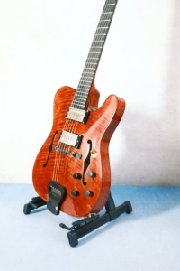 Violinstyle Yunzhi Guitare électrique personnalisable de type archtop avec table <span class=keywords><strong>en</strong></span> érable et épicéa sculptée, micros H/S, 6 cordes, manche <span class=keywords><strong>en</strong></span> ébène - Product Image 3