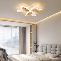 Lustre de plafond moderne décoratif à motif floral avec télécommande, idéal pour chambre à coucher, base en fer, couvercle en acrylique