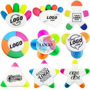 Custom Fluorescent Highlighter 5 Color Cute Flower Highlighter Marker Pens Customized Highlighter with Logo Gift Advertising - Product Image 1