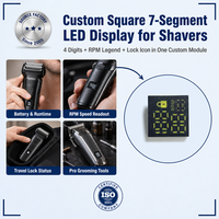 Module d'affichage LED à 7 segments personnalisable pour rasoir, panneau d'icônes de verrouillage personnalisé pour les fabricants de marques de produits de toilettage personnel, affichage LED