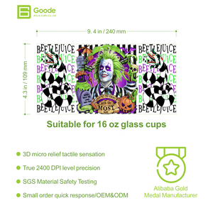 Etiquetas Adhesivas Personalizadas al por Mayor Goode, Bajo MOQ, Resistentes al Agua, Diseño <span class=keywords><strong>Scream</strong></span> Fear Joker, Envolturas para Vasos <span class=keywords><strong>de</strong></span> 16oz con Protección UV DTF - Product Image 2