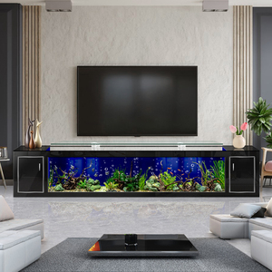 Mueble para <span class=keywords><strong>TV</strong></span> Ultra Blanco con Pecera Abierta para Peces Dorados, Sala de Estar, Nuevo Modelo 2025, Pecera Grande Ecológica sin Agua, Dragón Dorado - Product Image 1