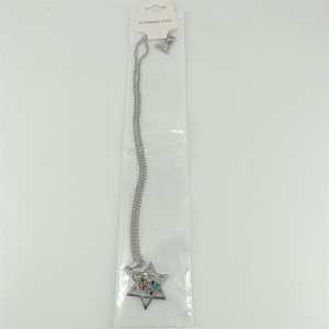 Collana all'Ingrosso con Stella di David, <span class=keywords><strong>Mappa</strong></span> di Israele, Collana con Stella Ebraica - Product Image 2
