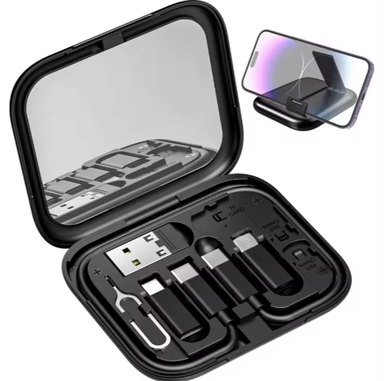 6 in 1 Multifunction Usb C Mirror Charger Type C Data Cable Kit PD 60W Line 3A Fast Charging Cable Phone Adapter for iPhone IOS