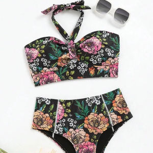 Traje de Baño <span class=keywords><strong>Bikini</strong></span> Sexy sin Mangas con Estampado Floral y Cintura Alta para Mujer, Nuevo Modelo 2024 - Product Image 5