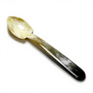 Vintage Buffalo Horn Tea <b>Spoon</b> Long Handle Mirror Polish Durable Serving <b>Spoon</b> for <b>Coffee</b> Tea Dining - Product Image 1