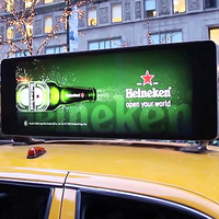 Letrero publicitario al aire libre P2 P2.5 P3 P4 P5 LED Video Wall Pantalla de visualización digital LED de techo de taxi de doble cara