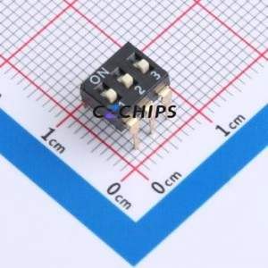 DSIC-C-03 DIP Switch Through hole Component (THT) Switch 3 2.54mm Black - Product Image 1