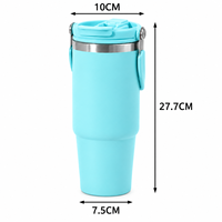Gobelet isotherme personnalisé de 40 oz à double paroi en acier inoxydable 304 avec couvercle anti-fuite et poignée pour le sport et la gym