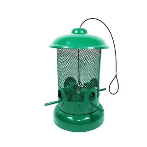 Heavy-gauge Aluminum Feed Container Chicken Bird Hanging Wall Poultry Drinker Waterer Metal Feeder With Lid