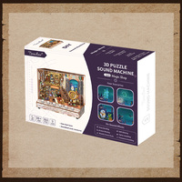 Tonecheer Magic Shop - Jouet de puzzle en bois écologique à découpe laser 3D avec musique - Maison miniature pour poupées - Décoration de la maison - Cadeau