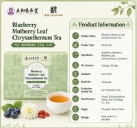 Teh KUNYON Blueberry Mulberry Leaf Chrysanthemum, Campuran Herbal Pilihan dalam Kantong Teh untuk Minuman Sehari-hari
