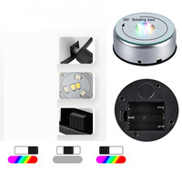 Base de lampe LED rotative ronde en plastique GLINN LB005, personnalisation OEM/ODM pour présentoir de cube de cristal, vente en gros fabricant