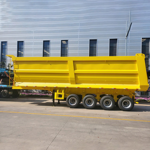 Vente en gros d'usine Sinotruk 80 tonnes Semi-remorque benne basculante en acier Shandong à prix d'usine - Product Image 5