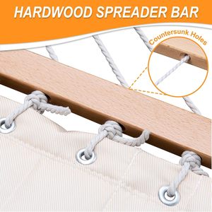 Danlong Hamacs balançoire <span class=keywords><strong>hamac</strong></span> en tissu matelassé double 55 "avec oreiller, lit <span class=keywords><strong>hamac</strong></span> <span class=keywords><strong>beige</strong></span> - Product Image 4