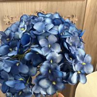 Bouquet de 5 têtes d'hortensias français artificiels en plastique pour cérémonie de mariage, fleurs artificielles luxueuses faites à la main pour la Saint-Valentin et la remise des diplômes